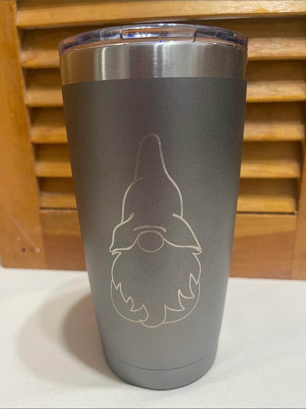 Gray Matte Stainless Steel Gnome Tumbler